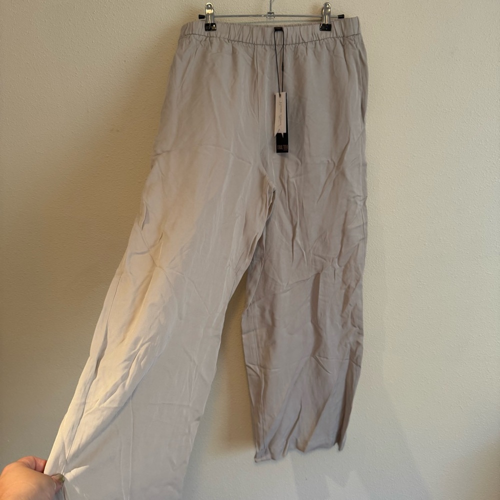 Light beige women’s Elastic Waist Casual Pants